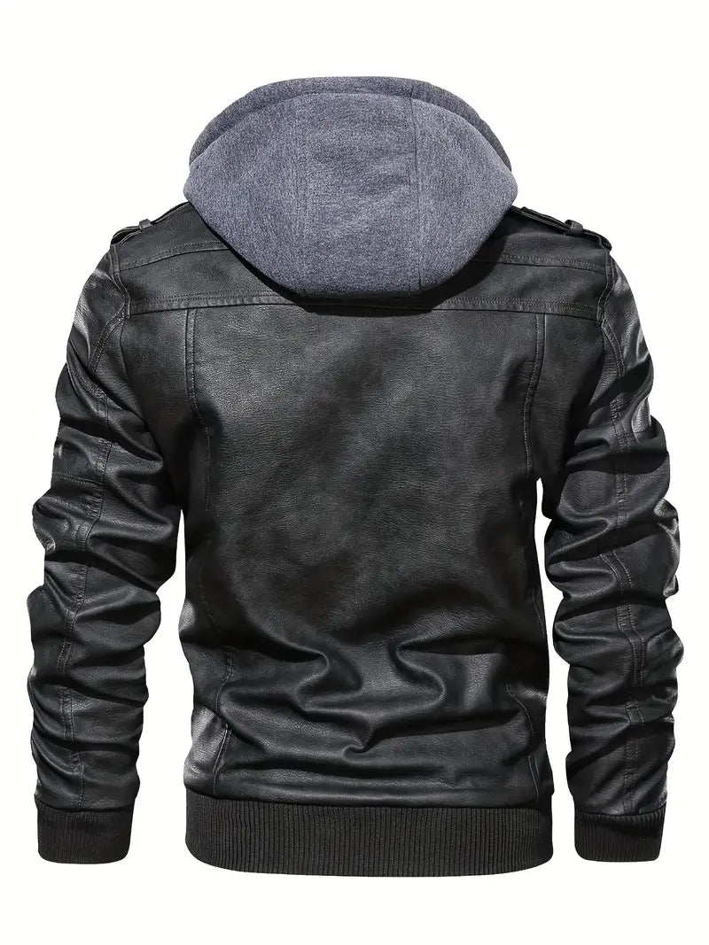 Hardfell | Leather jacket with hood