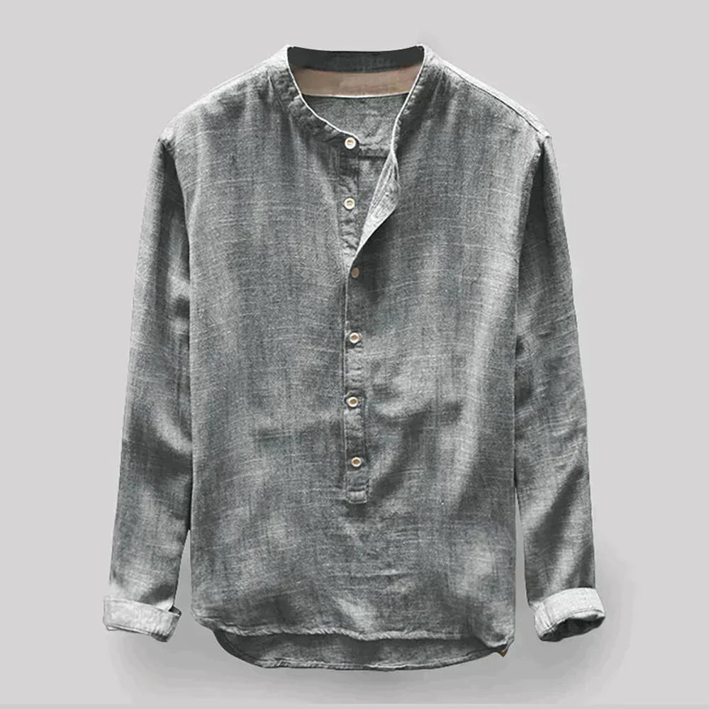 Hardfell | Men's denim shirt with soft texture and round neckline