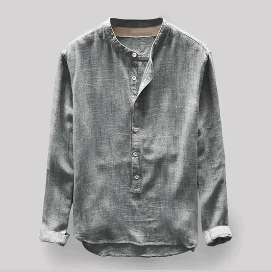 Hardfell | Men's denim shirt with soft texture and round neckline