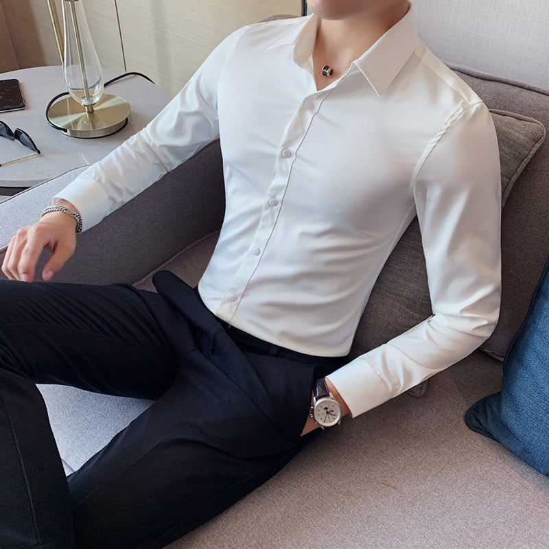 Hardfell | Elegant men's business shirt with slim fit and Kent collar