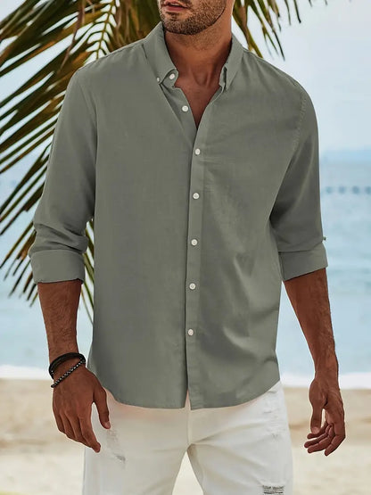 Hardfell | Ethan - casual long sleeve shirt with button placket