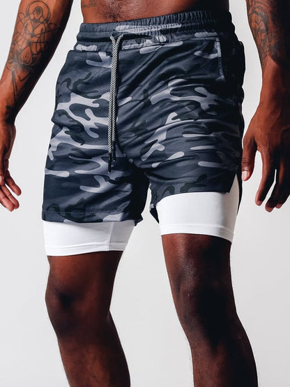 Hardfell | Trendy camouflage shorts with drawstring