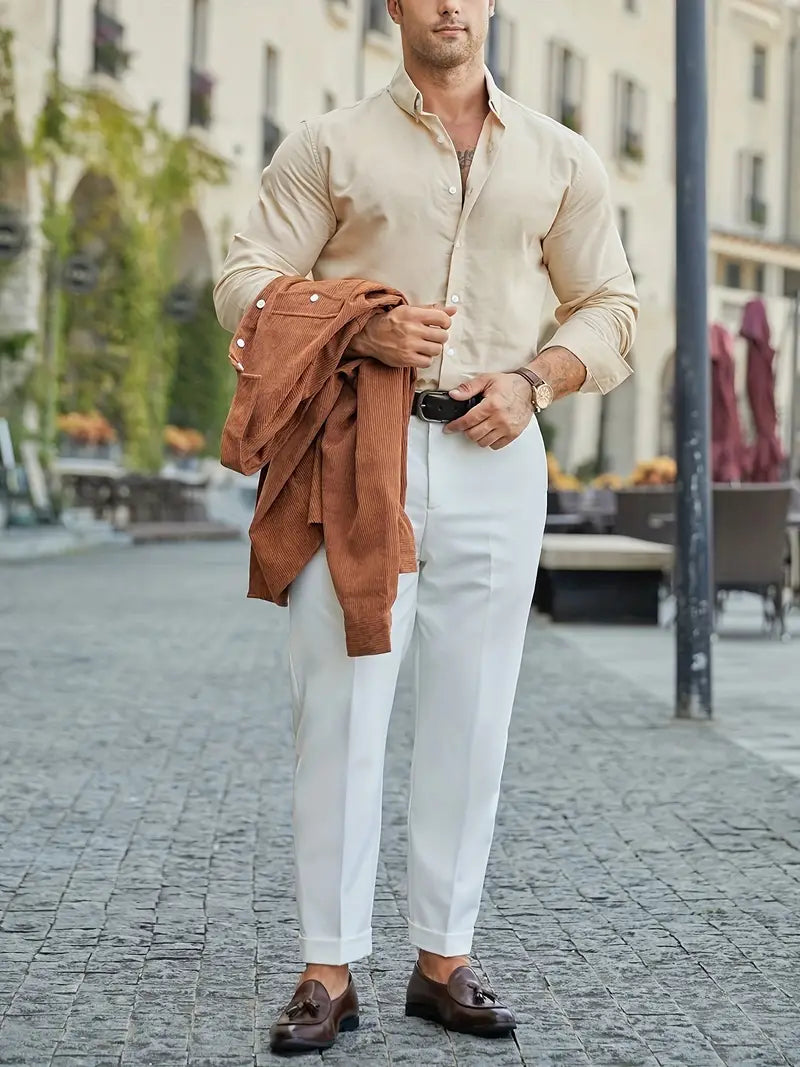 Hardfell | Ethan - casual long sleeve shirt with button placket