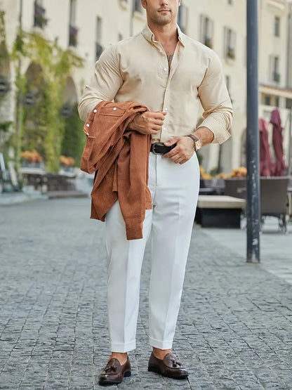 Hardfell | Ethan - casual long sleeve shirt with button placket