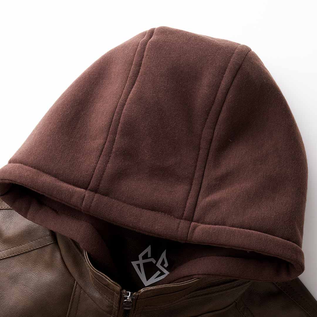 Hardfell | Leather jacket with hood