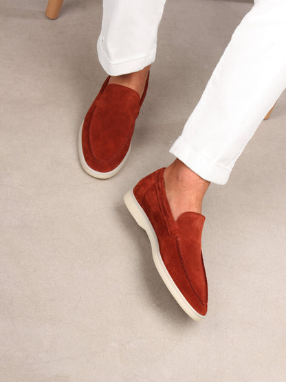 Hardfell | Dark red yacht loafers
