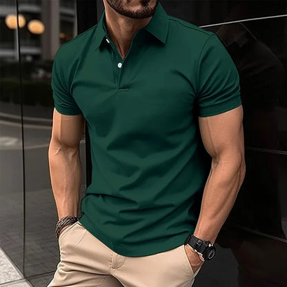 Hardfell | Men's summer polo shirt with slim fit and turn-down collar