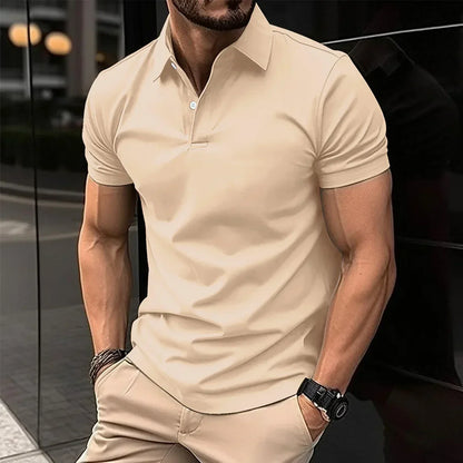 Hardfell | Men's summer polo shirt with slim fit and turn-down collar