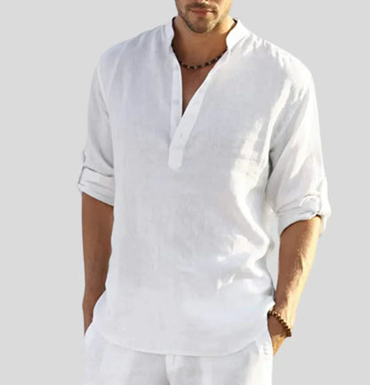 Hardfell | John - elegant linen shirt with collar