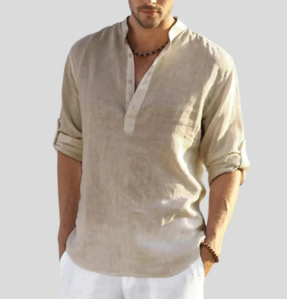 Hardfell | John - elegant linen shirt with collar