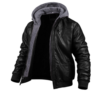 Hardfell | Stylish premium leather winter jacket with hood