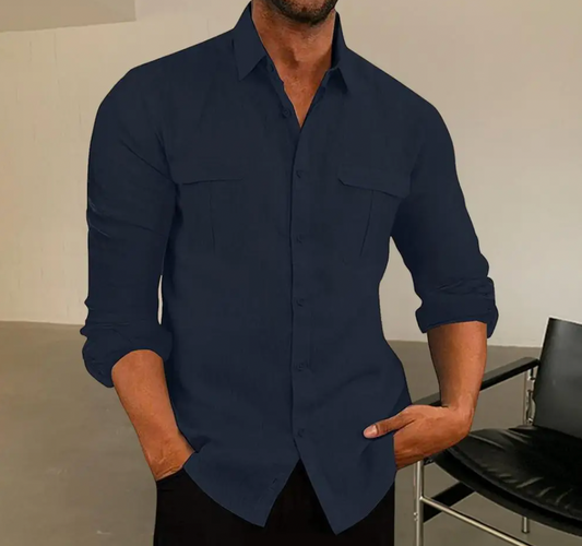 Hardfell | Elegant linen shirt with collar