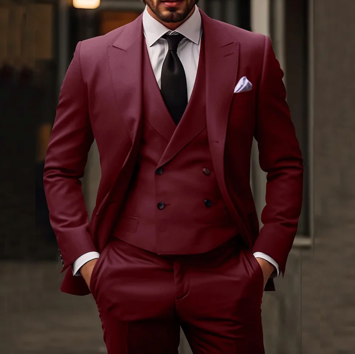 Hardfell | 3-piece set for men consisting of a simple business blazer, vest and trousers