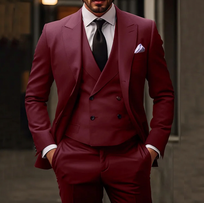 Hardfell | 3-piece set for men consisting of a simple business blazer, vest and trousers
