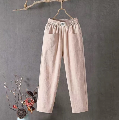 Hardfell | Casual cotton and linen trousers with elastic waistband