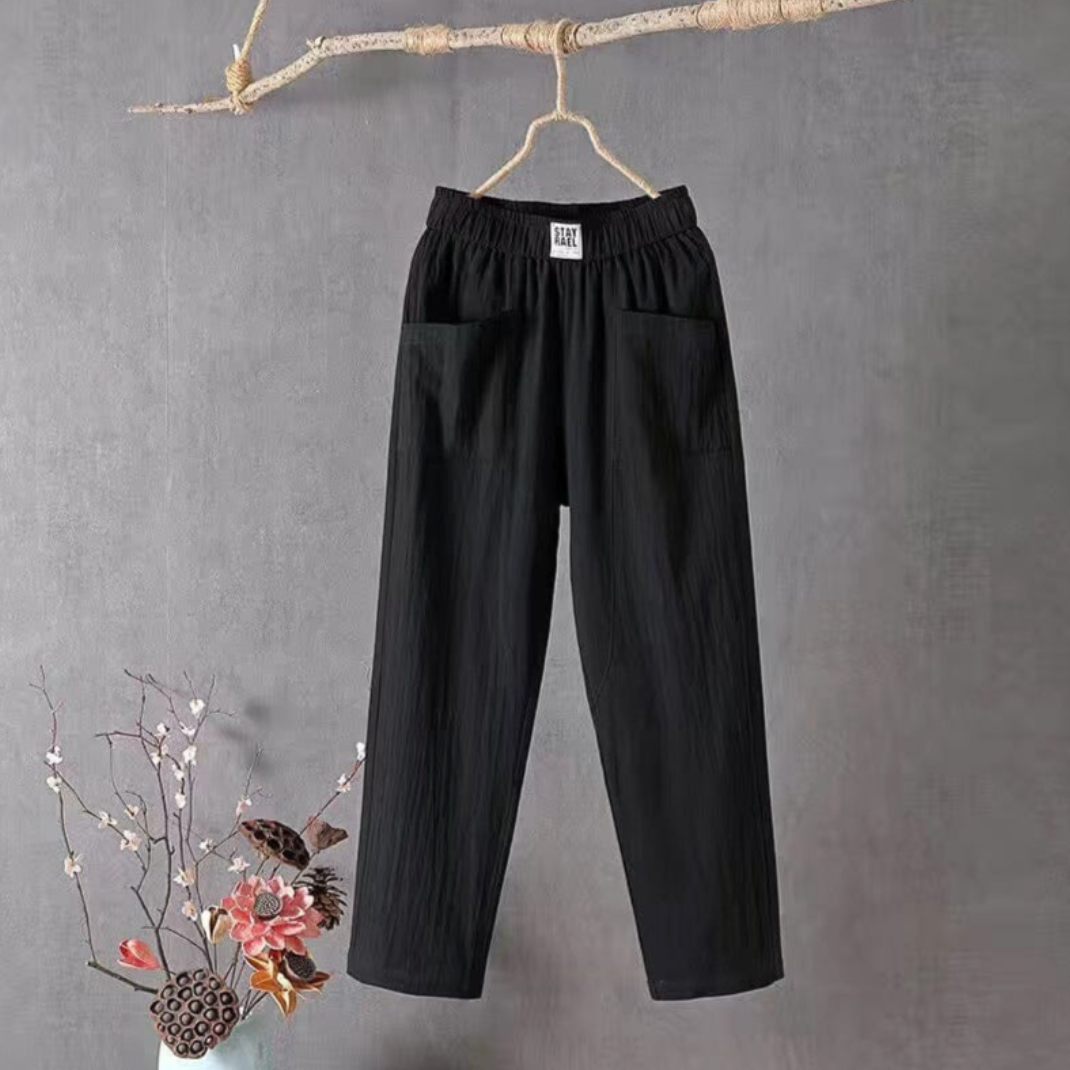Hardfell | Casual cotton and linen trousers with elastic waistband