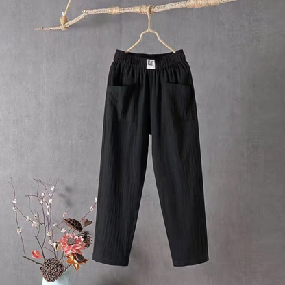 Hardfell | Casual cotton and linen trousers with elastic waistband