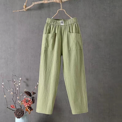 Hardfell | Casual cotton and linen trousers with elastic waistband
