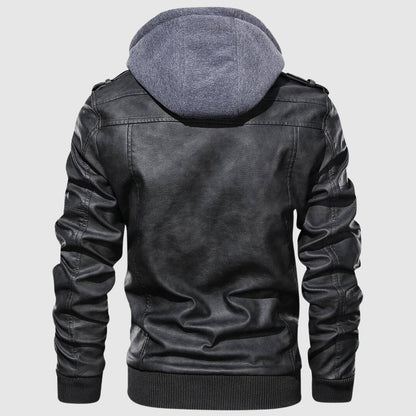 Hardfell | Leather jacket with hood