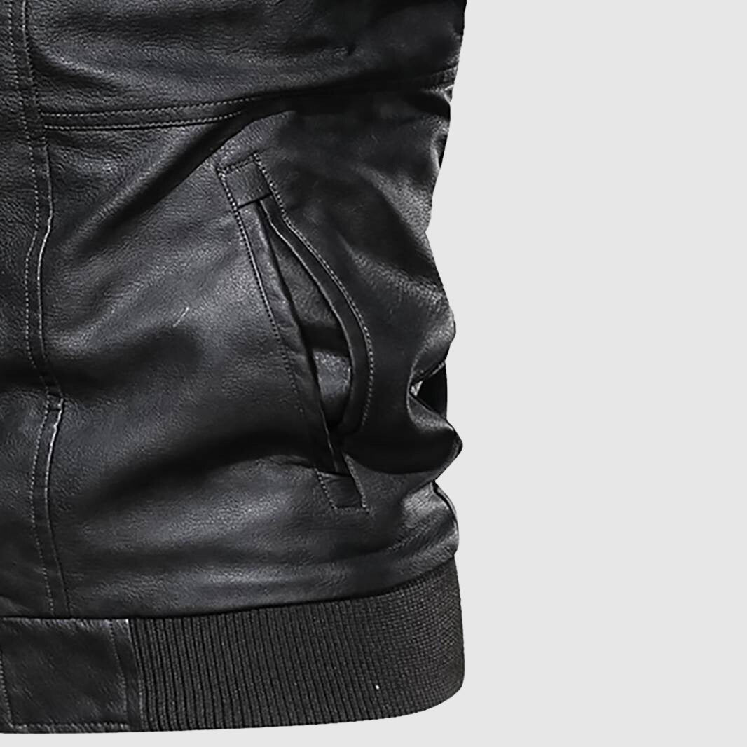 Hardfell | Leather jacket with hood