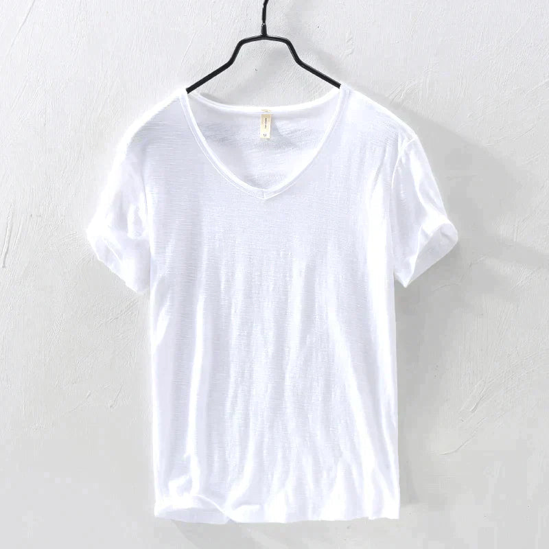 Hardfell | White V-neck T-shirt for men