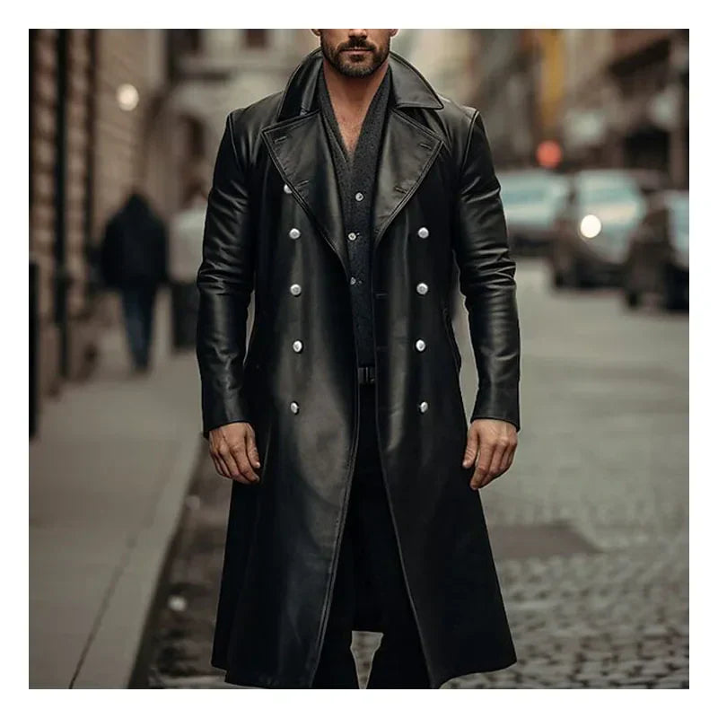 Hardfell | Long leather jacket