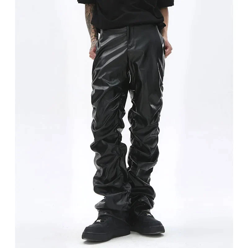 Hardfell | Pleated leather pants