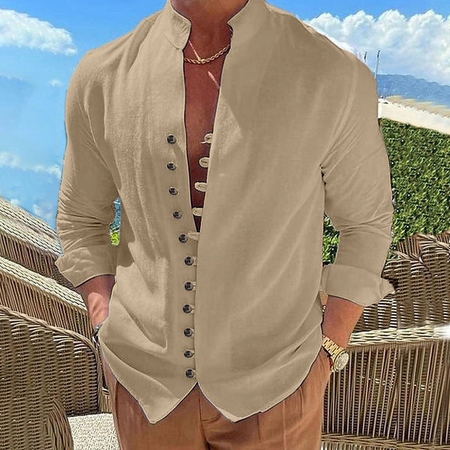 Hardfell | Men's Henley shirt with unique button placket and soft cotton