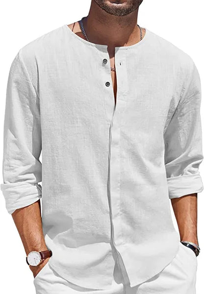 Hardfell | Black linen shirt casual