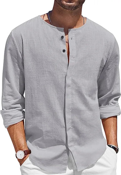 Hardfell | Black linen shirt casual