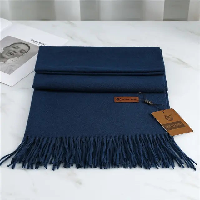 Hardfell | Plain cashmere winter scarf