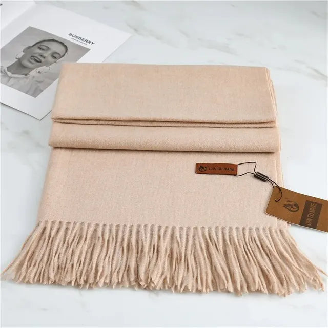 Hardfell | Plain cashmere winter scarf