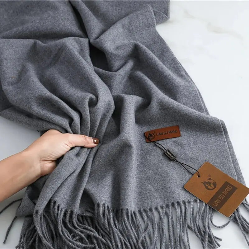 Hardfell | Plain cashmere winter scarf