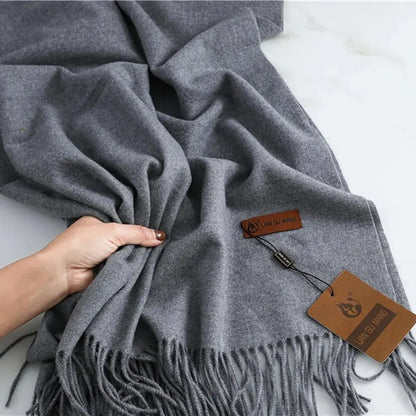 Hardfell | Plain cashmere winter scarf