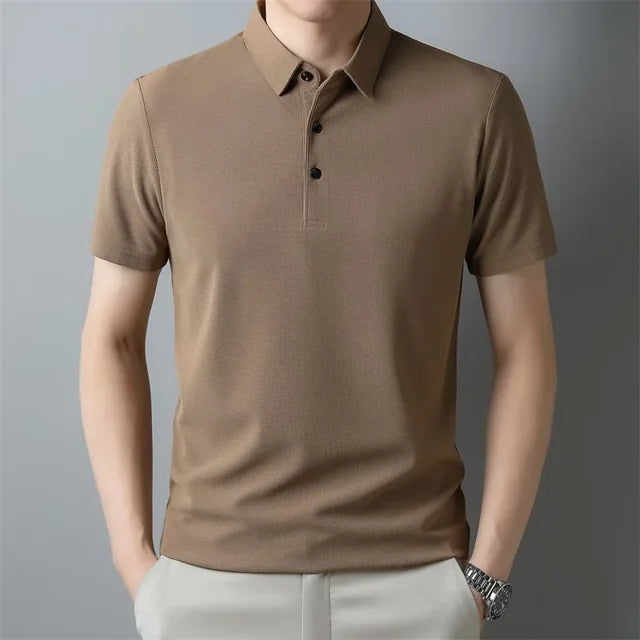 Hardfell | Men's leisure waffle polo shirt with anti-pilling