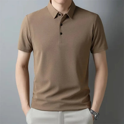 Hardfell | Men's leisure waffle polo shirt with anti-pilling