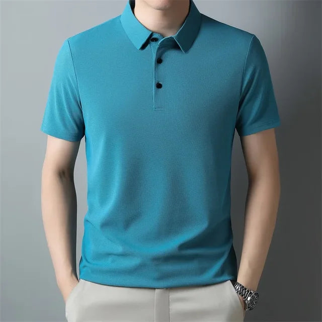 Hardfell | Men's leisure waffle polo shirt with anti-pilling