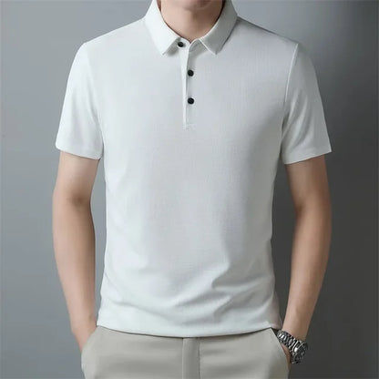 Hardfell | Men's leisure waffle polo shirt with anti-pilling