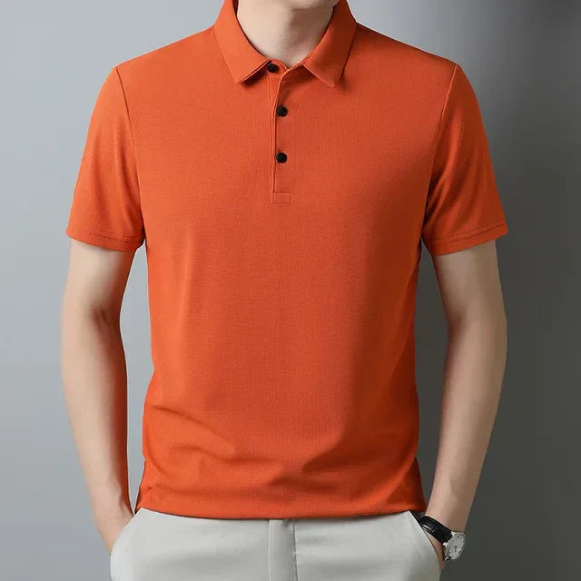 Hardfell | Men's leisure waffle polo shirt with anti-pilling