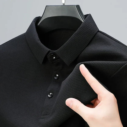 Hardfell | Men's leisure waffle polo shirt with anti-pilling