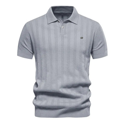 Hardfell | Men's Leisure Striped Breathable Knitted Polo Shirt