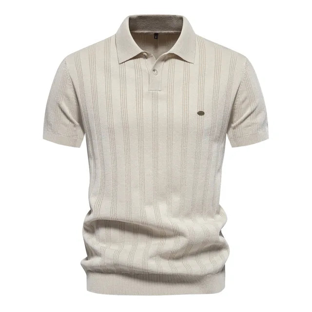 Hardfell | Men's Leisure Striped Breathable Knitted Polo Shirt