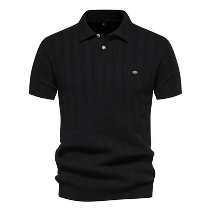 Hardfell | Men's Leisure Striped Breathable Knitted Polo Shirt