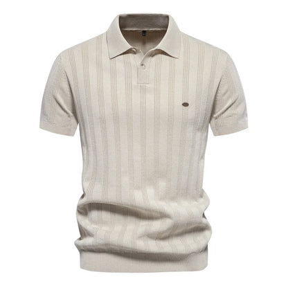 Hardfell | Men's Leisure Striped Breathable Knitted Polo Shirt