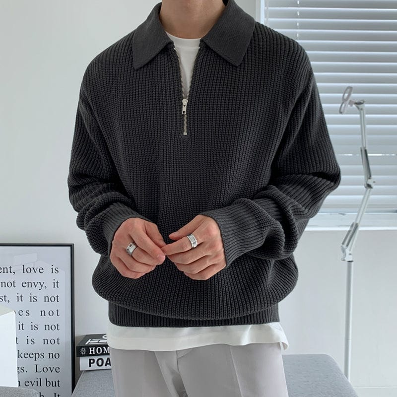 Hardfell | Knitted sweater - zipper collar