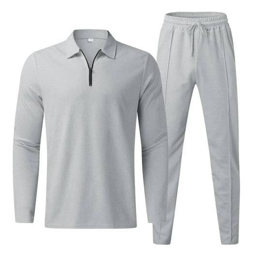 Hardfell | Stylish men's set with fashionable long-sleeved shirt and matching trousers