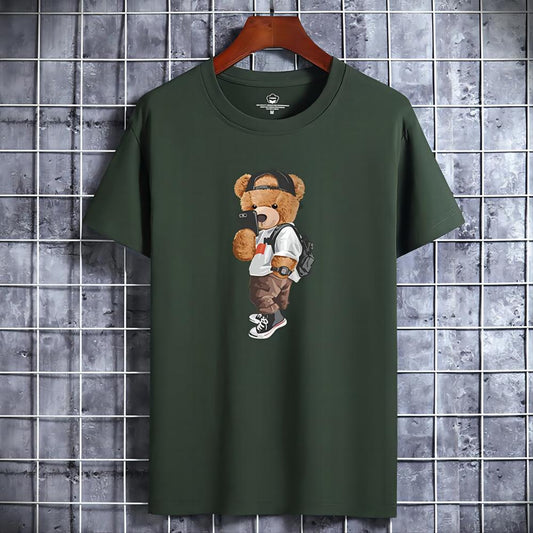 Hardfell | Marku's Men's Short Sleeve T-Shirts Funny Bear Harajuku Style Cotton Tops