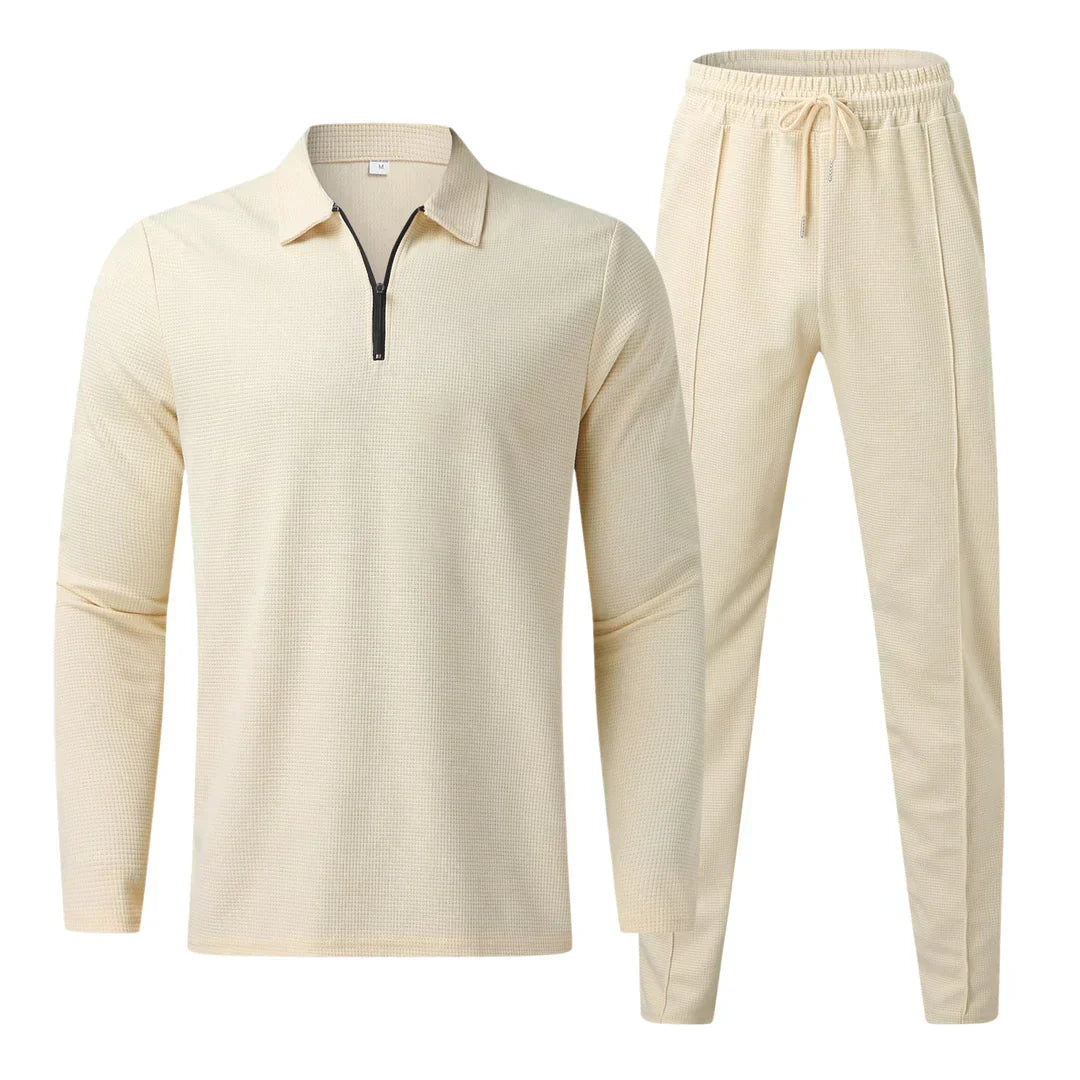 Hardfell | Stylish men's set with fashionable long-sleeved shirt and matching trousers