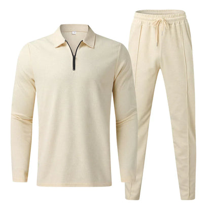 Hardfell | Stylish men's set with fashionable long-sleeved shirt and matching trousers
