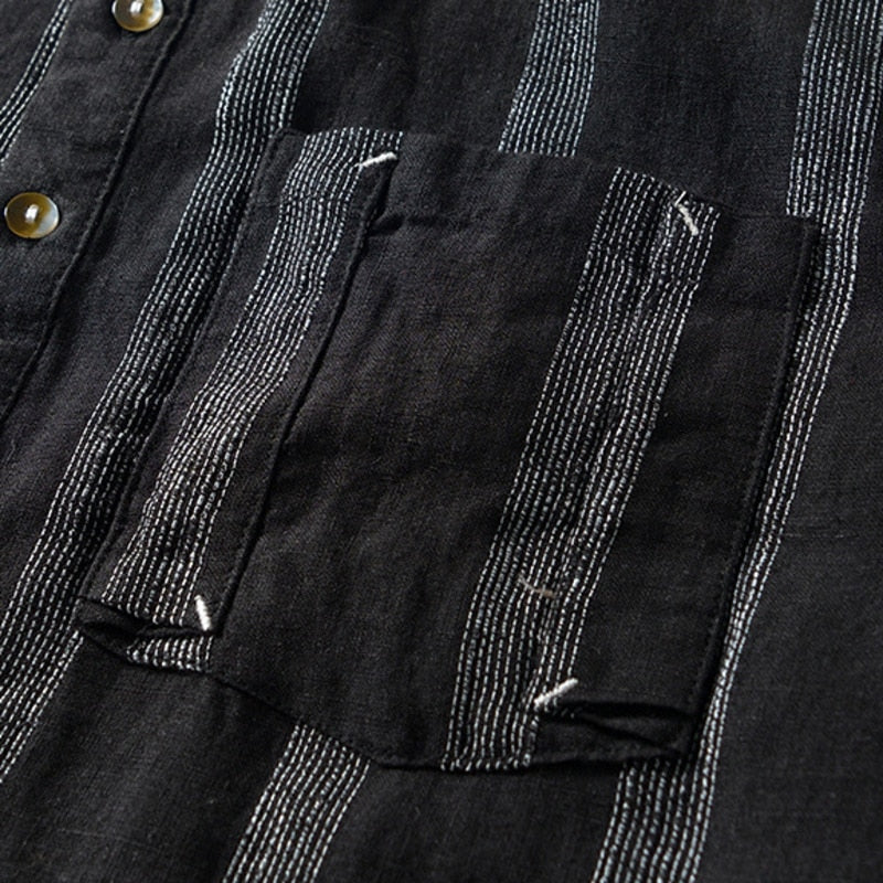 Hardfell | Black men's shirt with stripes